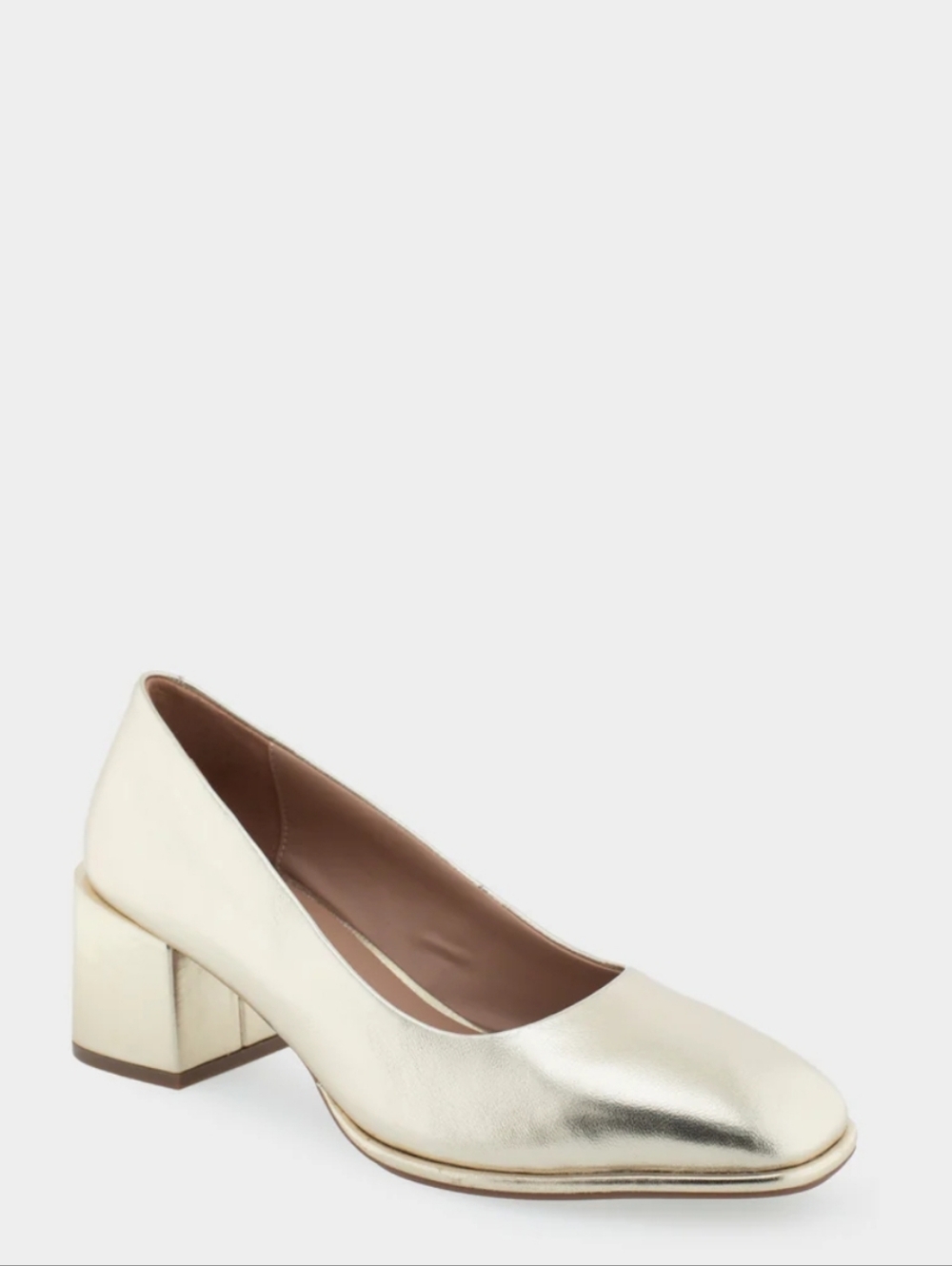 Aerosoles Alae Comfortable Women's Mid Heel Pump in Gold Size 10.5